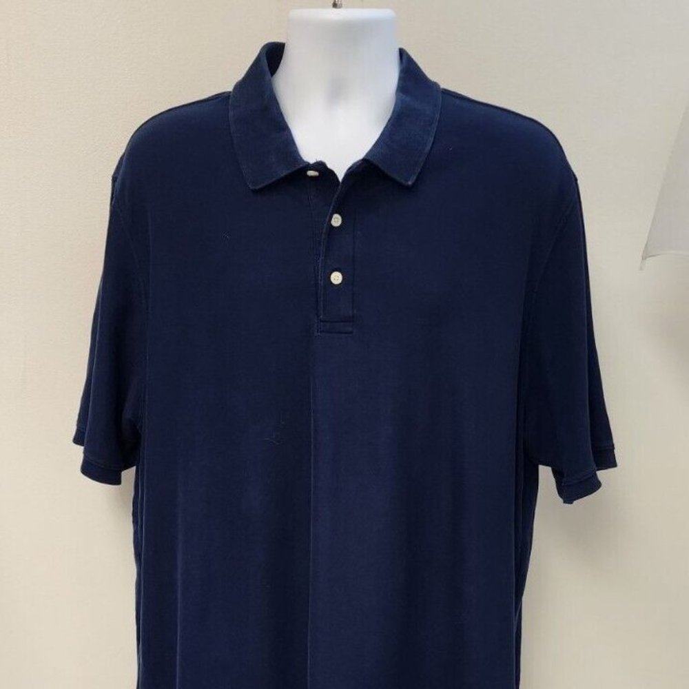 The Foundry Size 2XLT TALL Men's Navy Blue Short Sleeve Polo Shirt Pique